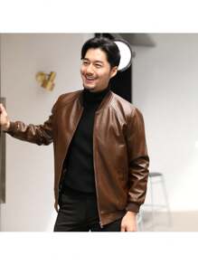 Chamarra de piel - Marrón - Ver 2