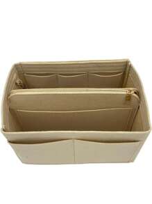 Wallet Organizer Insert Bag Made Of Felt With Zipper And Keychain Suitable For Tote Bag Handbag Backpack. Helps To Quickly Switch And Organize Personal Belongings. (Tote Bag Not Included) Organiser