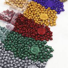 100 pezzi di perline di cera lacca di colore metallico a forma di stella vintage, perfette per decorare buste, inviti di matrimonio, confezioni regalo, articoli per la scuola, forniture scolastiche