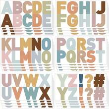 Meching 6pcs/24pcs Large Letter Sticker, Letter Sticker Self-Adhesive Letter Sticker For Bulletin Board Classroom Mailbox Window Door Home Decoration (Bohemian Color) - Multicolor - View 1