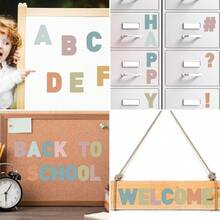 Meching 6pcs/24pcs Large Letter Sticker, Letter Sticker Self-Adhesive Letter Sticker For Bulletin Board Classroom Mailbox Window Door Home Decoration (Bohemian Color) - Multicolor - View 5