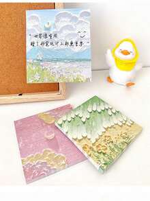 1 Giấy Ghi Chú Tranh Sơn Dầu Phong Cảnh Màu Ngẫu Nhiên, Với Giấy Dính Hai Mặt Để Trang Trí, Tuyệt Vời Để Ghi Nhớ Hàng Ngày, Thích Hợp Cho Cả Văn Phòng Và Sử Dụng Tại Nhà, Với Dải Ngang Để Dễ Dàng Tổ Chức Và Nhắc Nhở - nhiều màu - Xem 1