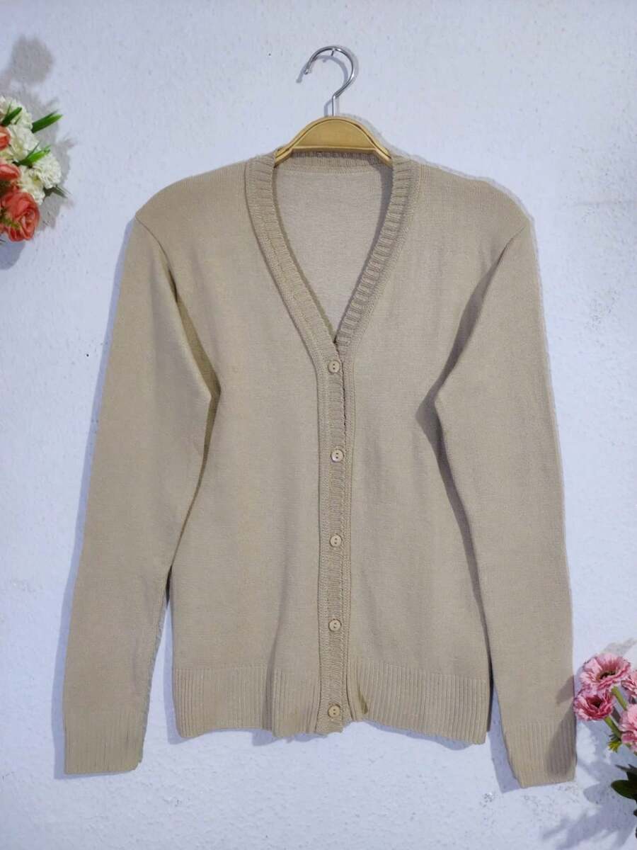 Women Cardigans - Apricot - View 1