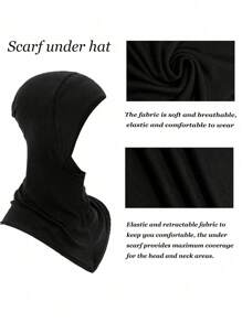 2pcs Women's Solid Color Elastic Headband For Chin Wrap, Convenient Turban Cap Scarf Casual Headband Soft Hijab For Abaya Casual Under Cap Veiled Clothes - Multicolor - View 3