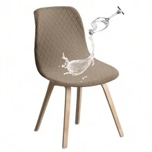 1pc Waterproof Textured Stretch Dining Chair Cover, Removable Slip-Resistant Universal Kitchen Chair Cover For Chairs