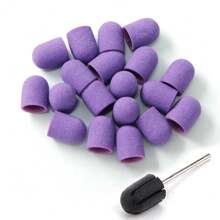 10 peças 10*15mm Caps de Lixa 80# 120# 180# com Mandril de Borracha, Broca de Unha Elétrica Cortadora de Ponta com Bandas de Lixa para Manicure, Pedicure e Cuidados com os Pés.