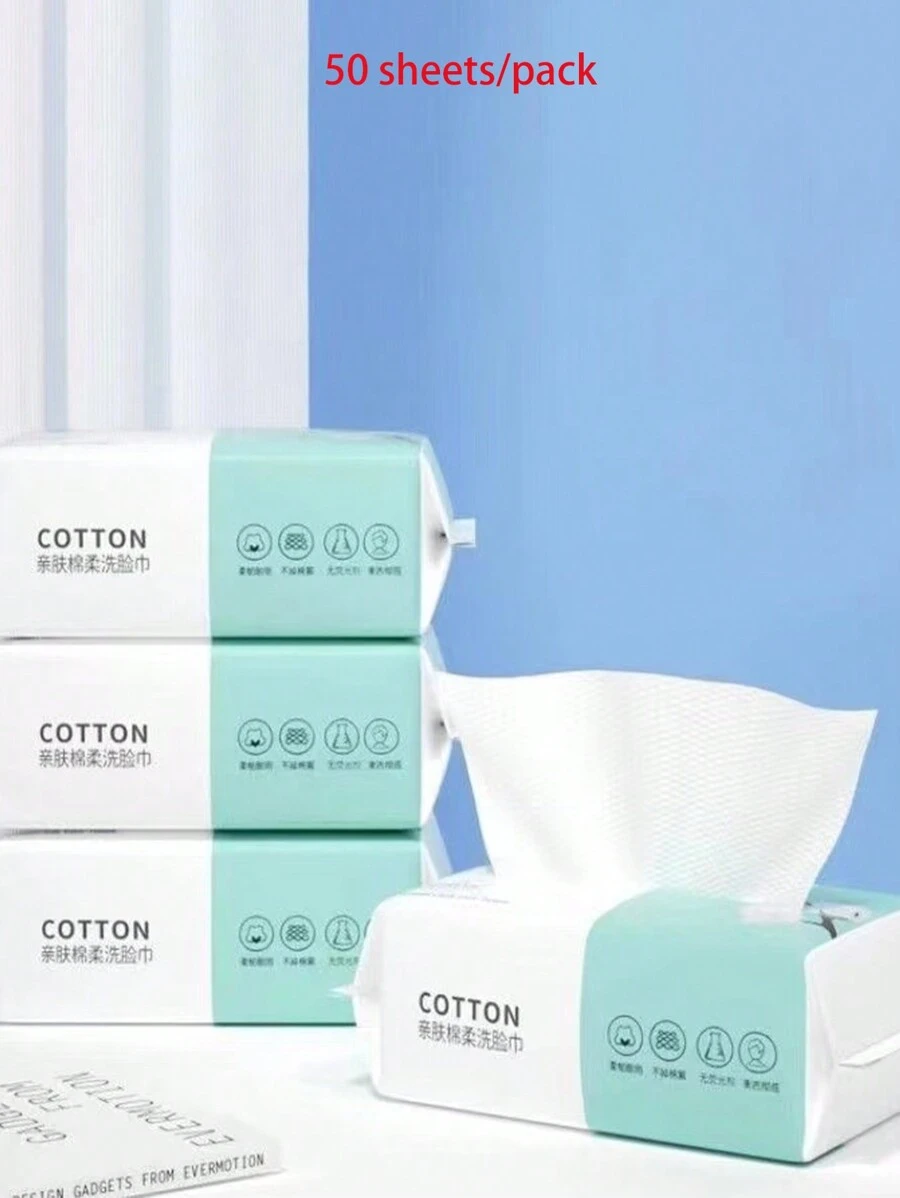 1pack Disposable Face Towel - White - View 1