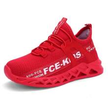 New Autumn Style Kids' Sports Shoes, Fashionable Breathable Mesh Boys' Running Shoes For Children And Teenagers - Red - View 1