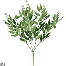 1束人造柳葉叉假柳枝植物，適用於室內室外婚禮家居裝飾，假葉叢林派對植物 - 彩色 - 查看 13