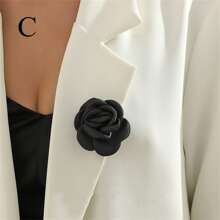 Wedding Brooch Pin Handmade Fabric Flowers Vintage Rose Flower Brooch Clothing Accessory Valentine's Day - Multicolor - View 13