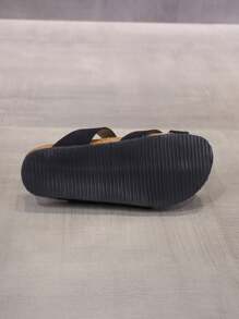 Summer Plus Size Cork Flat Slippers With Belt Buckle Decoration For Casual Outdoor Wear