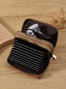 Double Zipper Versatile Coin Wallet Letter Graphic Card Holder Multi-Card Card Organizer For Storage Credit Cards School Supplies For School Dorm Room Vintage Western Wallet For Women Wallet Purse Wallet Small Wallet
