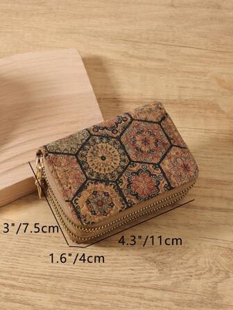 Double Zipper Versatile Coin Wallet Letter Graphic Card Holder Multi-Card Card Organizer For Storage Credit Cards School Supplies For School Dorm Room Vintage Western Wallet For Women Wallet Purse Wallet Small Wallet