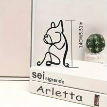 Escultura de pared de arte metálico abstracto de perro, arte minimalista, ornamento creativo exquisito para decoración de escritorio de oficina y hogar, decoración de pared para sala de estar, el mejor regalo
