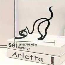 Escultura de pared de arte metálico abstracto de perro, arte minimalista, ornamento creativo exquisito para decoración de escritorio de oficina y hogar, decoración de pared para sala de estar, el mejor regalo