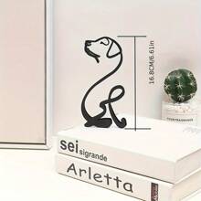 Escultura de pared de arte metálico abstracto de perro, arte minimalista, ornamento creativo exquisito para decoración de escritorio de oficina y hogar, decoración de pared para sala de estar, el mejor regalo