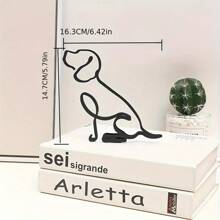 Escultura de pared de arte metálico abstracto de perro, arte minimalista, ornamento creativo exquisito para decoración de escritorio de oficina y hogar, decoración de pared para sala de estar, el mejor regalo