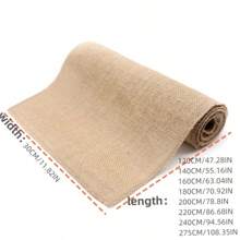 1 Stuk Retro Jute Zak Jute Eettafel, Natuurlijk, Landelijke Bruiloftsfeestdecoratie, Eettafelkleed voor Thuis, Tafelvlagbenodigdheden