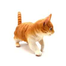 1 pieza Modelo de gato realista de juguete de animal, figura de gatito para decoración del hogar, color aleatorio - Naranja - Ver 5