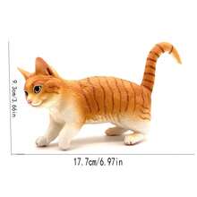 1 pieza Modelo de gato realista de juguete de animal, figura de gatito para decoración del hogar, color aleatorio - Naranja - Ver 6
