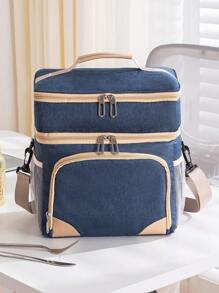 1 件可扩展隔热大号午餐盒，双层重型午餐袋，防漏冷藏袋，适合男士女士成人班次飞行海滩一日游 - 彩色 - 查看 6