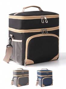 1 件可扩展隔热大号午餐盒，双层重型午餐袋，防漏冷藏袋，适合男士女士成人班次飞行海滩一日游 - 彩色 - 查看 2