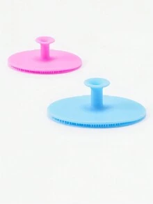 1pc Silicone Baby Shampoo Brush Soft Bath Brush Baby Skin Exfoliating Sponge Bathing Tool, Random Color - Multicolor - View 5