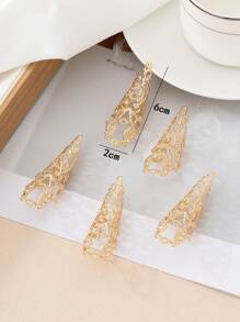 5pcs Conjunto de Anéis de Unha de Strass Luxuosos, Perfeito para Apresentações de Dança, Festas e Reuniões de Mulheres.
