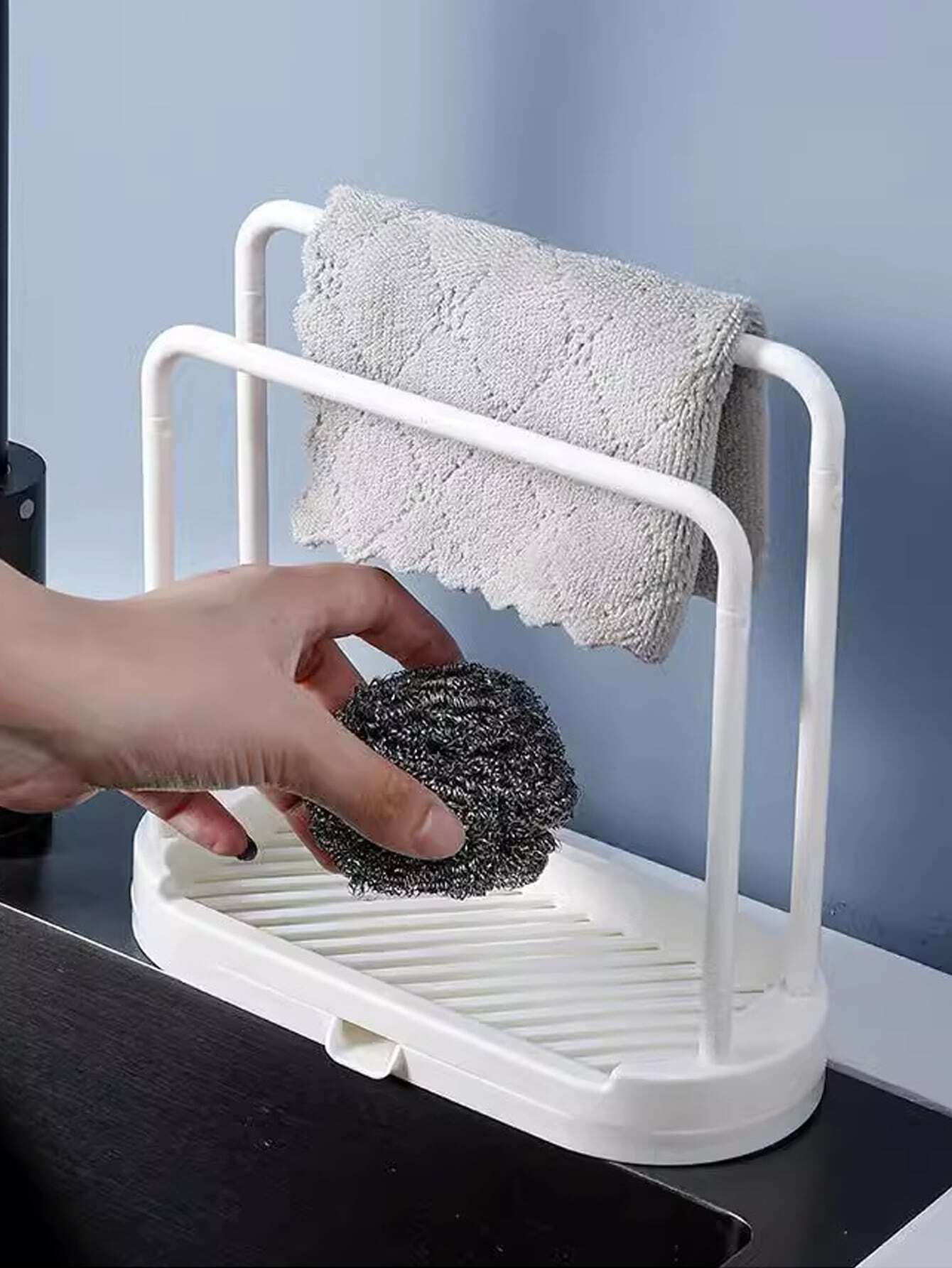 1pc Kitchen Storage Rack Rag Dishwashing Drain Storage Rack Non ...