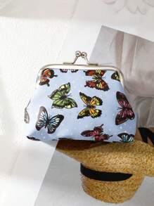 1 chiếc ví da PU mini đựng tiền xu, đựng những vật dụng cần thiết hàng ngày như tiền xu, tiền giấy, thẻ ngân hàng và giấy tờ tùy thân, có họa tiết bướm và thiết kế khóa cài, thời trang và tiện dụng cho ngày lễ tình nhân - Nhiều màu - Xem 16