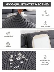 1 pieza Funda de sofá elástica resistente a las manchas y salpicaduras con cobertura total para cojín de asiento de sofá, lavable a máquina, anti polvo y suciedad, apta para sofás en forma de L y de 1/2/3/4 plazas en dormitorio/sala de estar, apto para mascotas