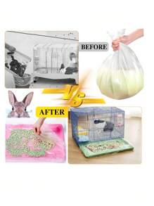 50pcs Disposable Plastic Bottom Film Covers For Pet/Toilet Pads, Bird/Rabbit Cages, Cat Litter Bags, And Dog Toilet Pee Pads, Cleaning Mats - White - View 2