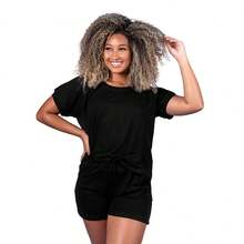 Conjunto feminino blusinha e short elegante Ensemble Élégance