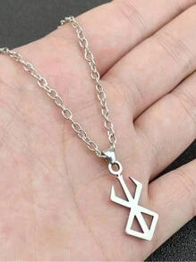 suteyi Symbol Pendant Necklace Hip Hop Stainless Steel Necklaces For Men Cosplay Jewelry Prop