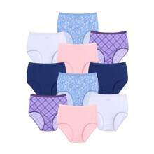 Comfort Choice Plus Size Full Coverage Cotton Brief 10-Pack - GARDEN PLAID PACK - View 1