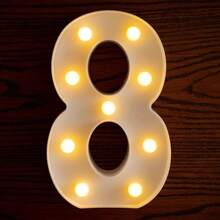 1 pieza de grandes letras luminosas, luces LED, 26 letras y 10 números, adecuado para propuestas de fiestas, cumpleaños, decoraciones de Navidad y otras escenas diversas - amarillo - Ver 21