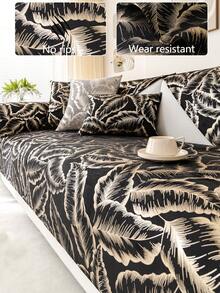 1入全季節通用沙發坐墊，現代簡約防滑布沙發套，可機洗、防塵、防污、防褪色，適用於L型、1、2、3或4座沙發 - 黑色 - 查看 1