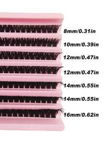 Asiteo 80D Cluster False Eyelashes, 126 Pieces, Cluster Segmented Lash Extension, 0.07mm Thickness, 8mm-16mm Length, Mixed Natural Style, Russian Strip, Thick & Fluffy, Handmade Mink-Like Cluster Lashes - C - 查看 5