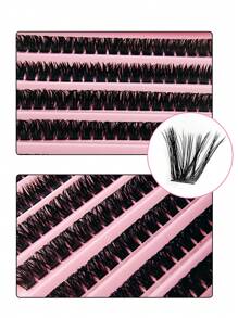 Asiteo 80D Cluster False Eyelashes, 126 Pieces, Cluster Segmented Lash Extension, 0.07mm Thickness, 8mm-16mm Length, Mixed Natural Style, Russian Strip, Thick & Fluffy, Handmade Mink-Like Cluster Lashes - C - 查看 2