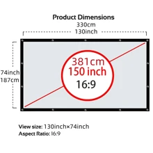 Màn hình chiếu 150 inch Màn hình phim máy chiếu di động có thể gập lại 16: 9 dành cho văn phòng Rạp hát tại nhà Ngoài trời Hỗ trợ chiếu hai mặt. - trắng - Xem 2