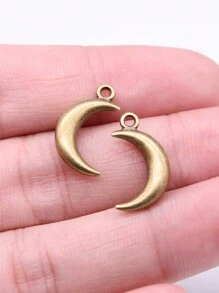 15 piezas/bolsa Dijes de luna de 18x10mm accesorios DIY para joyería, pulseras, collares, llaveros, aretes - luna - Ver 11