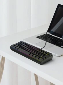 K401 Bedraad toetsenbord Mechanisch gevoel 61-toetsen RGB-achtergrondverlichting Gamingtoetsenbord Geschikt voor computers en kantoren