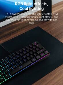 K401 Bedraad toetsenbord Mechanisch gevoel 61-toetsen RGB-achtergrondverlichting Gamingtoetsenbord Geschikt voor computers en kantoren