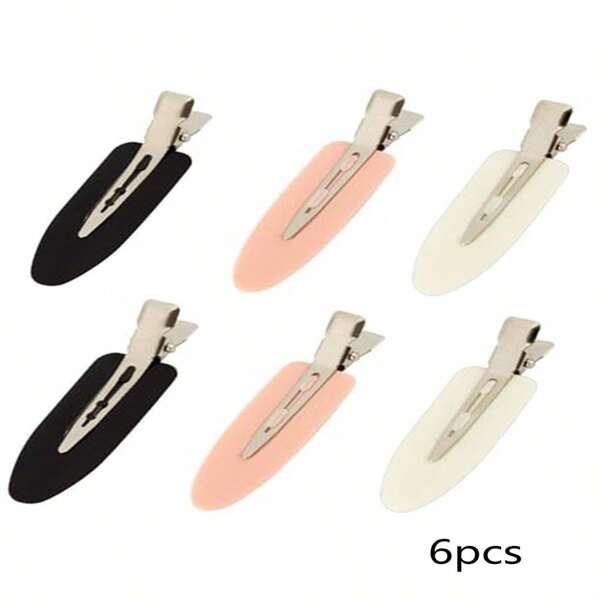 4/6 piezas Clips de pelo brillantes antideslizantes - Pasadores de pelo sin arrugas brillantes con brillo/Pinzas para el pelo sin marcas para peinado, flequillo, ondas, maquillaje, salón de belleza, mujeres, niñas (Brillante) Accesorios