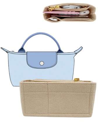1 Sac de rangement mini, sac de rangement portable pour voyage, organisateur de sac mini, sac fourre-tout avec poche doublée, fournitures scolaires, cadeaux pour les enseignants, accessoires pour le retour à l'école