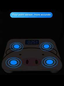 PUERQUITO BASCULA DIGITAL Báscula corporal de baño , visión nocturna LED - Rosa - Ver 5