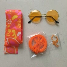 6 Stück Hippie Kostüm Accessoires Set, Boho Friedenszeichen Gänseblümchen 60er 70er Jahre Party Geschenke Dekorationen für groovige Party Halloween