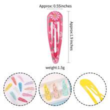 10/20/50/100个随机混色印花彩色BB发夹，可爱少女发夹，清新刘海夹，适合日常使用 - 彩色 - 查看 2