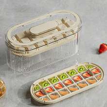 1入組製冰盒，附製冰勺和冰盒，輕鬆拆卸冰塊模具與儲存盒，適用於儲存調酒、威士忌、咖啡等，廚房器具及公寓必備品 - 奶油色 - 查看 13