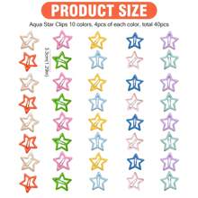 40pcs Mini Colorful Star Style Hair Clips, Hair Accessories Mini Snap Hair Clips Non-Slip Barrettes Hair Pins For Women ﻿